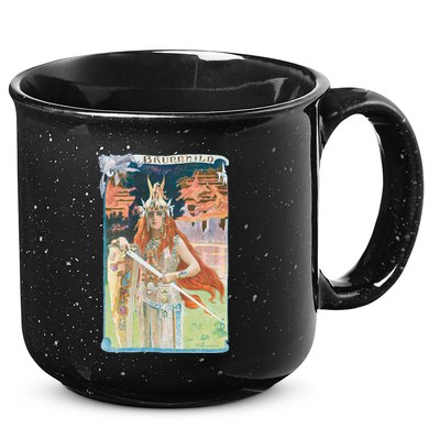 Hand Drawn Illustration Of Burnnhild Design Element 15oz Campfire Ceramic Mug