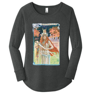 Hand Drawn Illustration Of Burnnhild Design Element Women's Perfect Tri Tunic Long Sleeve Shirt
