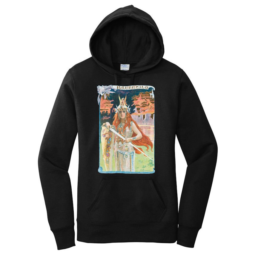 Hand Drawn Illustration Of Burnnhild Design Element Women's Pullover Hoodie