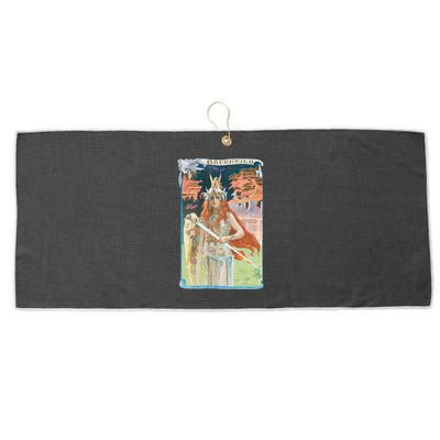 Hand Drawn Illustration Of Burnnhild Design Element Large Microfiber Waffle Golf Towel