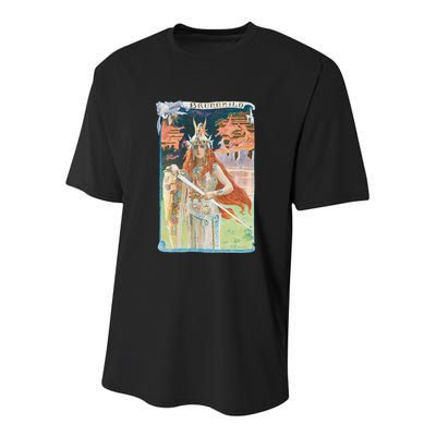 Hand Drawn Illustration Of Burnnhild Design Element Youth Performance Sprint T-Shirt