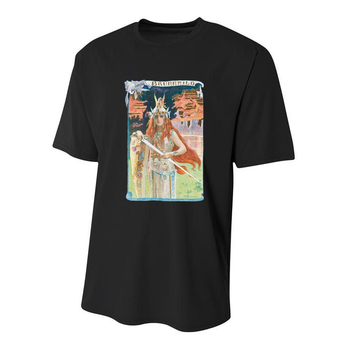 Hand Drawn Illustration Of Burnnhild Design Element Youth Performance Sprint T-Shirt
