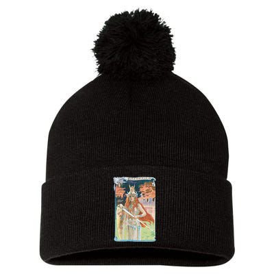 Hand Drawn Illustration Of Burnnhild Design Element Pom Pom 12in Knit Beanie
