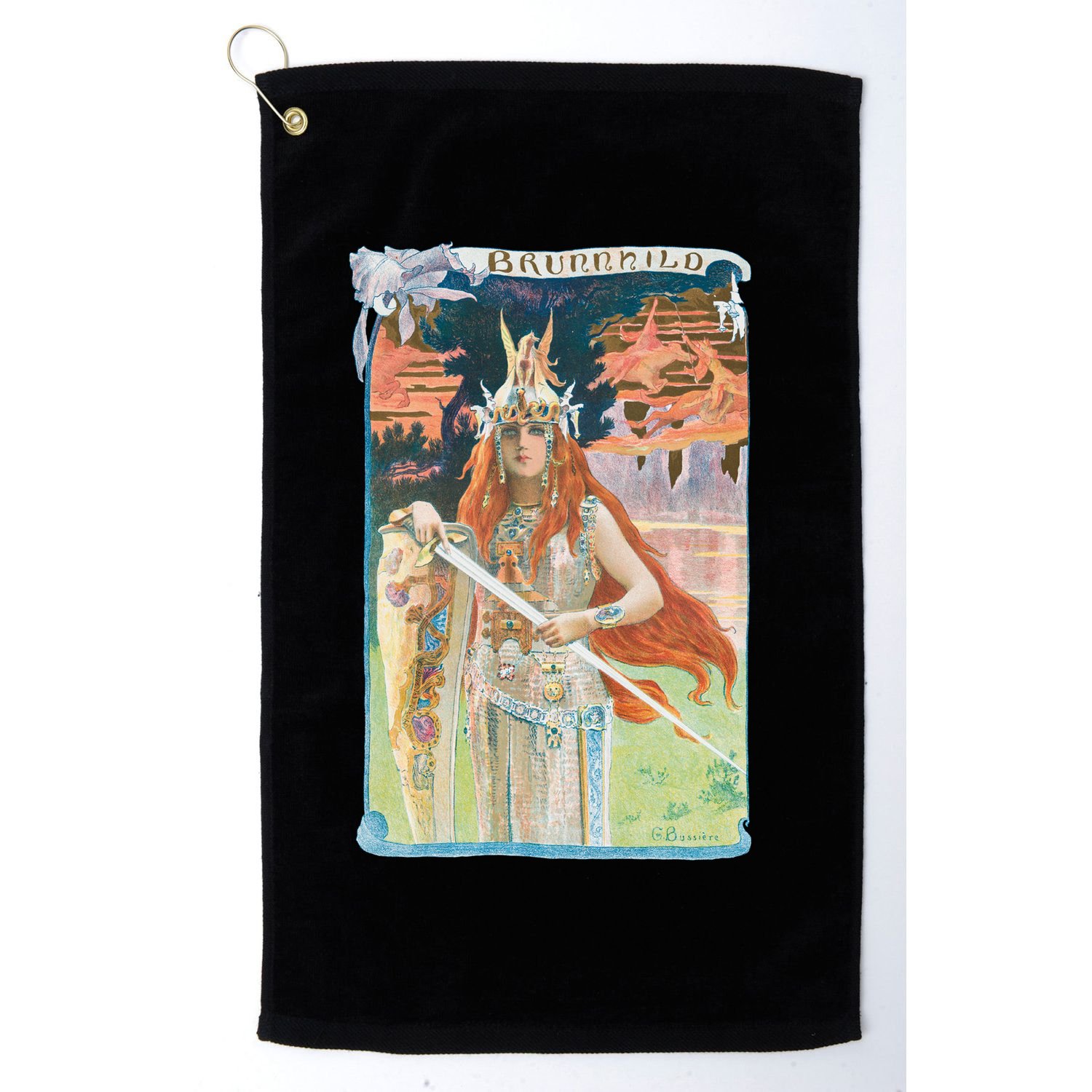 Hand Drawn Illustration Of Burnnhild Design Element Golf Towel
