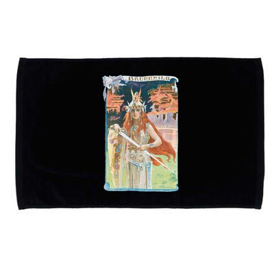 Hand Drawn Illustration Of Burnnhild Design Element Microfiber Hand Towel