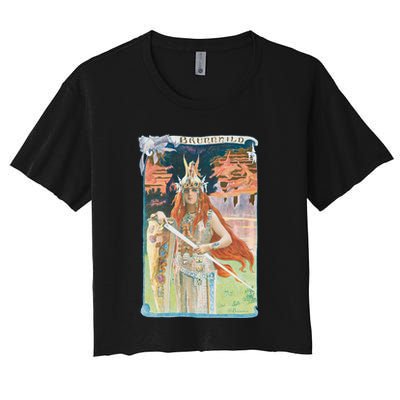Hand Drawn Illustration Of Burnnhild Design Element Crop Top