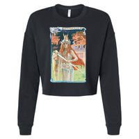 Hand Drawn Illustration Of Burnnhild Design Element Cropped Pullover Crew