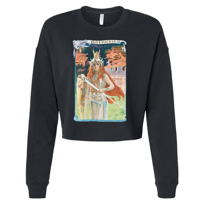 Hand Drawn Illustration Of Burnnhild Design Element Cropped Pullover Crew