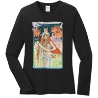 Hand Drawn Illustration Of Burnnhild Design Element Ladies Long Sleeve Shirt