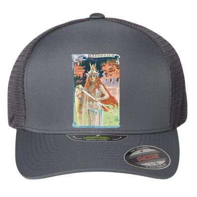 Hand Drawn Illustration Of Burnnhild Design Element Flexfit Unipanel Trucker Cap