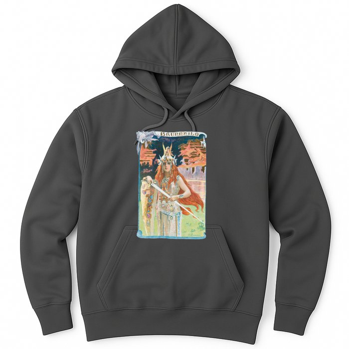 Hand Drawn Illustration Of Burnnhild Design Element Hoodie