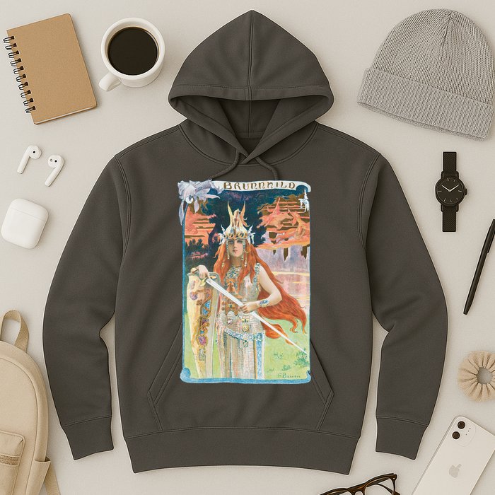 Hand Drawn Illustration Of Burnnhild Design Element Hoodie