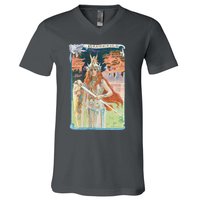 Hand Drawn Illustration Of Burnnhild Design Element V-Neck T-Shirt