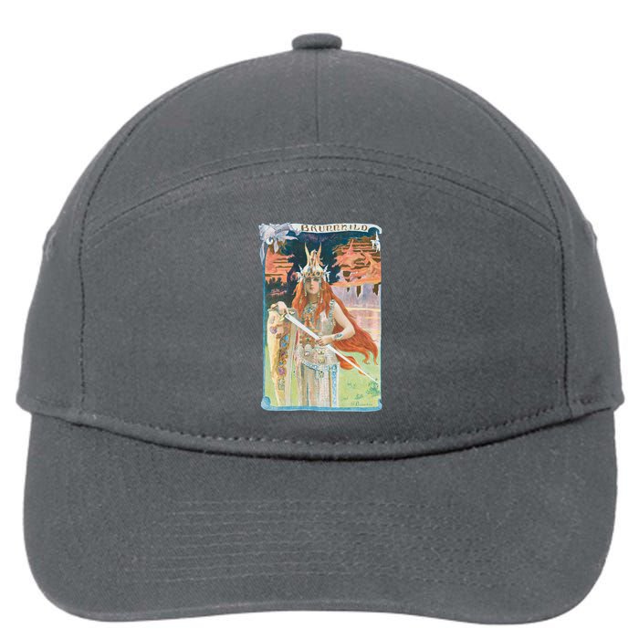 Hand Drawn Illustration Of Burnnhild Design Element 7-Panel Snapback Hat