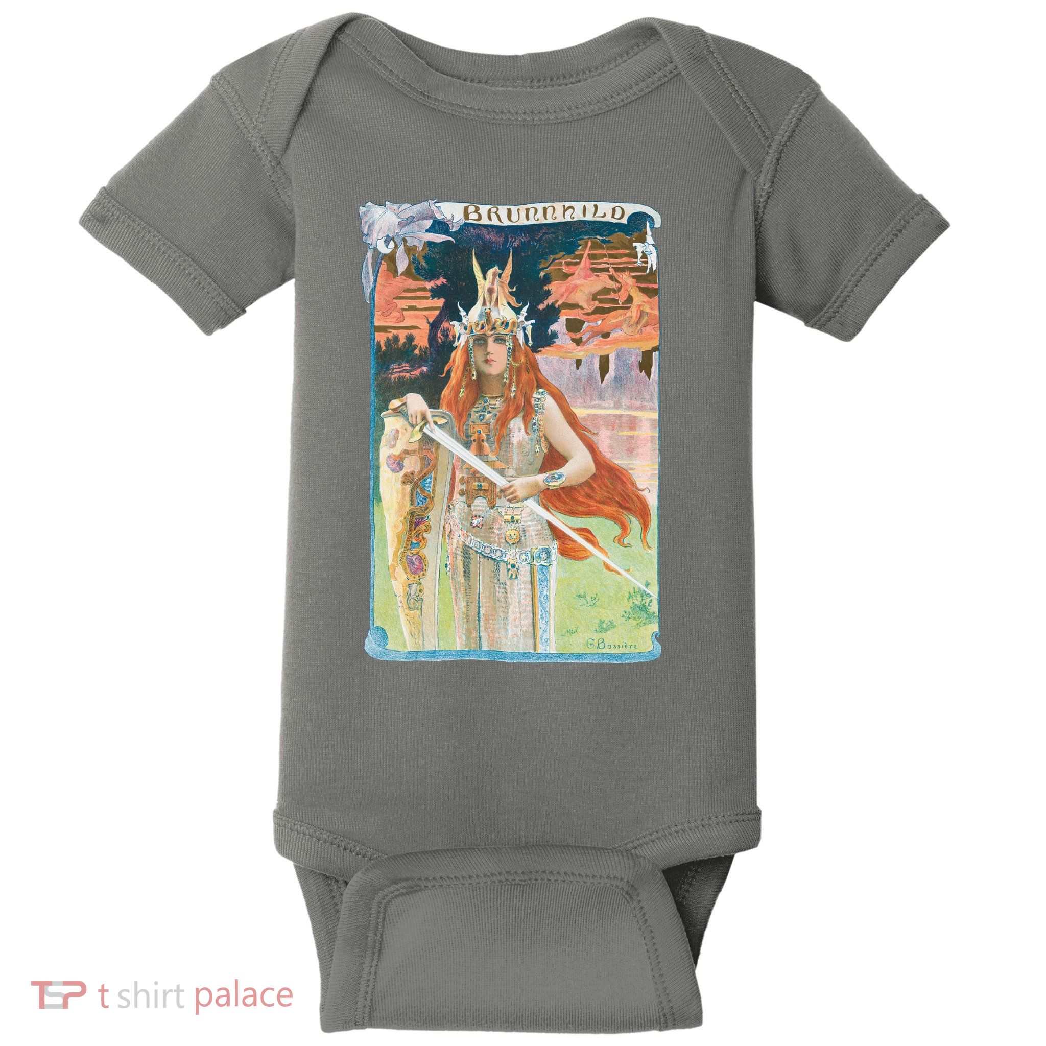 Hand Drawn Illustration Of Burnnhild Design Element Baby Bodysuit
