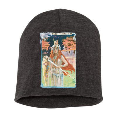 Hand Drawn Illustration Of Burnnhild Design Element Short Acrylic Beanie