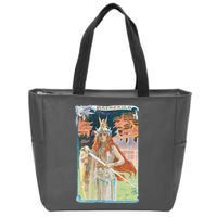 Hand Drawn Illustration Of Burnnhild Design Element Zip Tote Bag