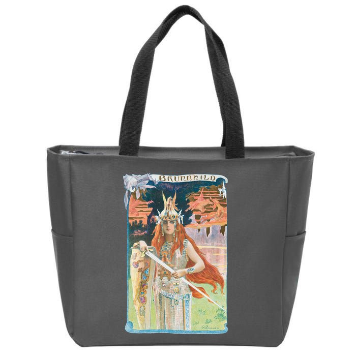 Hand Drawn Illustration Of Burnnhild Design Element Zip Tote Bag