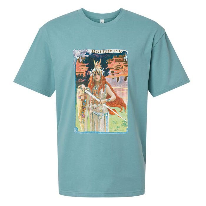 Hand Drawn Illustration Of Burnnhild Design Element Sueded Cloud Jersey T-Shirt