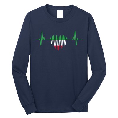 Heartbeat Design Iranian Flag Iran Long Sleeve Shirt