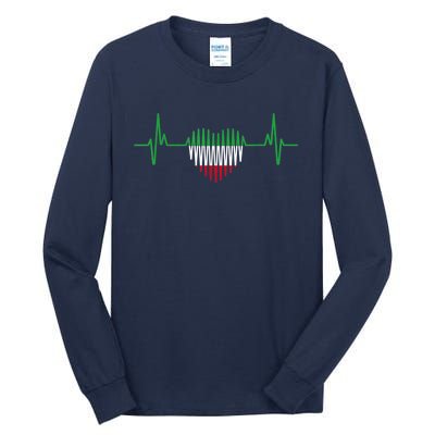 Heartbeat Design Iranian Flag Iran Tall Long Sleeve T-Shirt