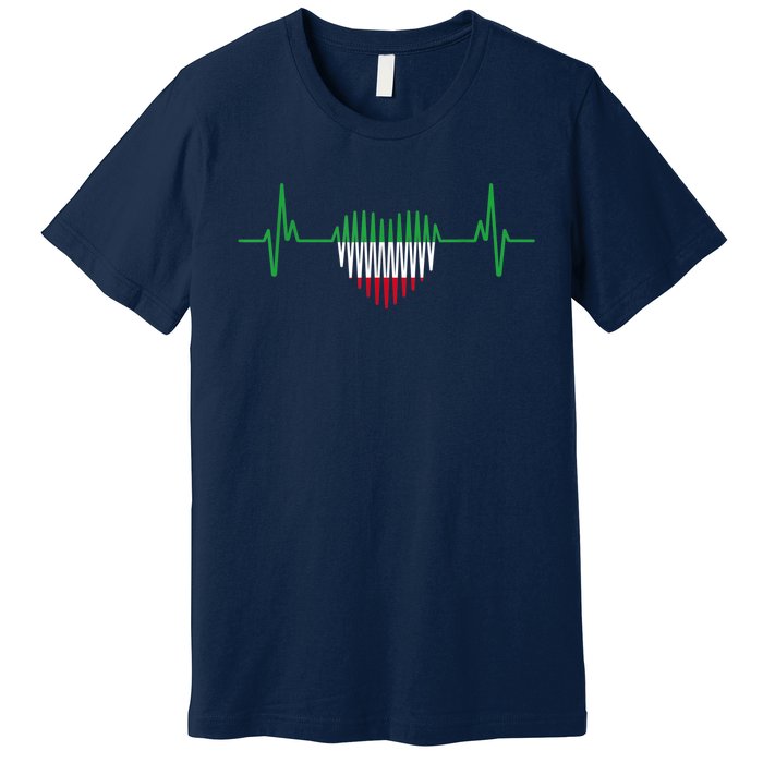 Heartbeat Design Iranian Flag Iran Premium T-Shirt