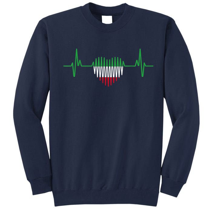 Heartbeat Design Iranian Flag Iran Tall Sweatshirt