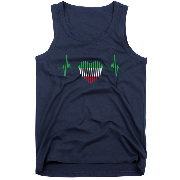 Heartbeat Design Iranian Flag Iran Tank Top