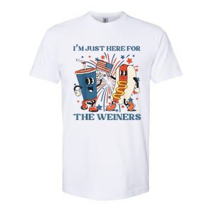 Hot Dog I'm Just Here For The Wieners 4Th Of July Softstyle CVC T-Shirt