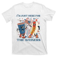 Hot Dog I'm Just Here For The Wieners 4Th Of July T-Shirt