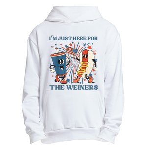 Hot Dog I'm Just Here For The Wieners 4Th Of July Urban Pullover Hoodie