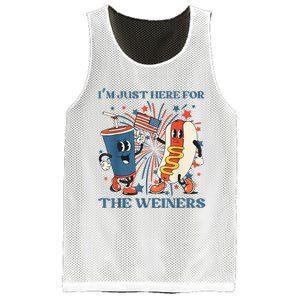 Hot Dog I'm Just Here For The Wieners 4Th Of July Mesh Reversible Basketball Jersey Tank