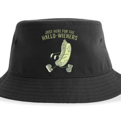 Hot Dog IM Just Here For The Hallowieners Funny Halloween Sustainable Bucket Hat