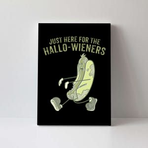 Hot Dog IM Just Here For The Hallowieners Funny Halloween Canvas