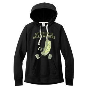 Hot Dog IM Just Here For The Hallowieners Funny Halloween Women's Fleece Hoodie