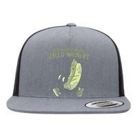 Hot Dog IM Just Here For The Hallowieners Funny Halloween Flat Bill Trucker Hat