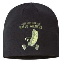 Hot Dog IM Just Here For The Hallowieners Funny Halloween Sustainable Beanie