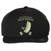 Hot Dog IM Just Here For The Hallowieners Funny Halloween Wool Snapback Cap