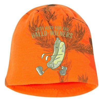 Hot Dog IM Just Here For The Hallowieners Funny Halloween Kati - Camo Knit Beanie