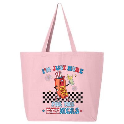 Hot Dog Im Just Here For The Wieners 4Th Of July 25L Jumbo Tote