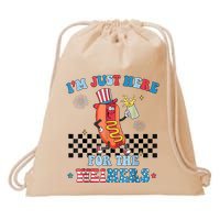 Hot Dog Im Just Here For The Wieners 4Th Of July Drawstring Bag
