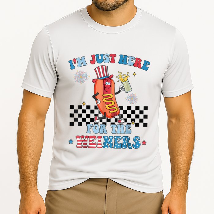 Hot Dog Im Just Here For The Wieners 4Th Of July Performance Shirt
