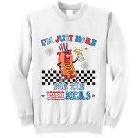 Hot Dog Im Just Here For The Wieners 4Th Of July Sweatshirt