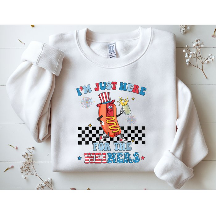 Hot Dog Im Just Here For The Wieners 4Th Of July Sweatshirt