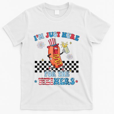 Hot Dog Im Just Here For The Wieners 4Th Of July T-Shirt