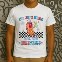 Hot Dog Im Just Here For The Wieners 4Th Of July T-Shirt