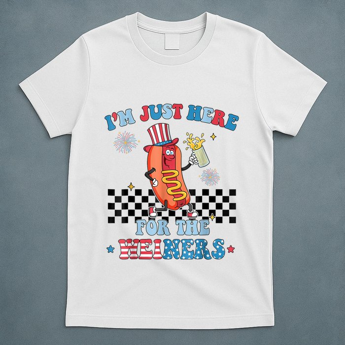 Hot Dog Im Just Here For The Wieners 4Th Of July T-Shirt