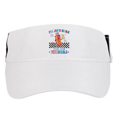 Hot Dog Im Just Here For The Wieners 4Th Of July Adult Drive Performance Visor