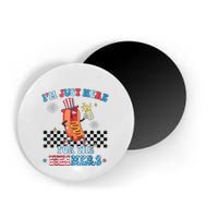 Hot Dog Im Just Here For The Wieners 4Th Of July Magnet