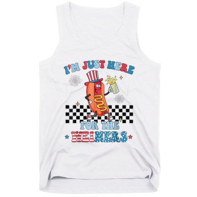 Hot Dog Im Just Here For The Wieners 4Th Of July Tank Top